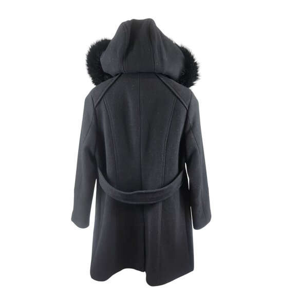 EUC Calvin Klein Textured Black Fitted Coat - Picture 2 of 9